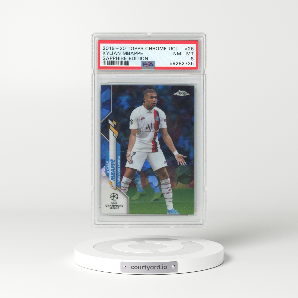 2019-20 Topps Chrome Sapphire Kylian Mbappe #26 2024 PSA 10 Gem MINT